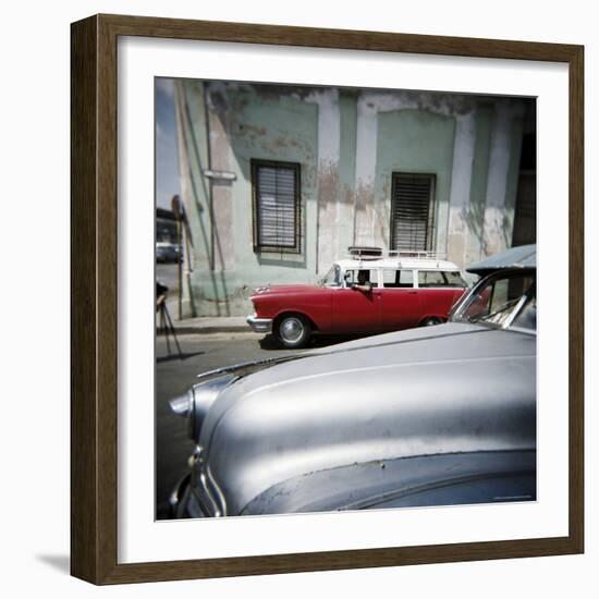 Old American Cars Operating as Private Taxis, Havana, Cuba, West Indies, Central America-Lee Frost-Framed Photographic Print