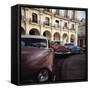 Old American Cars Operating as Private Taxis, Havana, Cuba, West Indies, Central America-Lee Frost-Framed Stretched Canvas