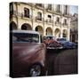 Old American Cars Operating as Private Taxis, Havana, Cuba, West Indies, Central America-Lee Frost-Stretched Canvas