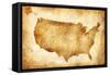 Old American Map-Ivanou Aliaksandr-Framed Stretched Canvas