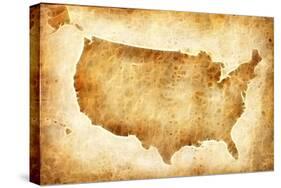 Old American Map-Ivanou Aliaksandr-Stretched Canvas