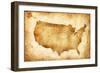 Old American Map-Ivanou Aliaksandr-Framed Premium Giclee Print