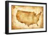 Old American Map-Ivanou Aliaksandr-Framed Premium Giclee Print