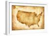 Old American Map-Ivanou Aliaksandr-Framed Premium Giclee Print