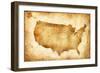 Old American Map-Ivanou Aliaksandr-Framed Art Print