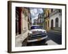 Old American Plymouth Car Parked on Deserted Street of Old Buildings, Havana Centro, Cuba-Lee Frost-Framed Photographic Print