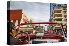 Old American Vintage Car, Havana, Cuba, West Indies, Caribbean, Central America-Yadid Levy-Stretched Canvas