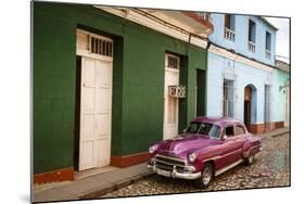 Old American Vintage Car, Trinidad, Sancti Spiritus Province, Cuba, West Indies-Yadid Levy-Mounted Photographic Print