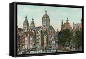 Old Amsterdam, Holland-null-Framed Stretched Canvas