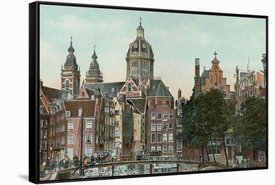 Old Amsterdam, Holland-null-Framed Stretched Canvas