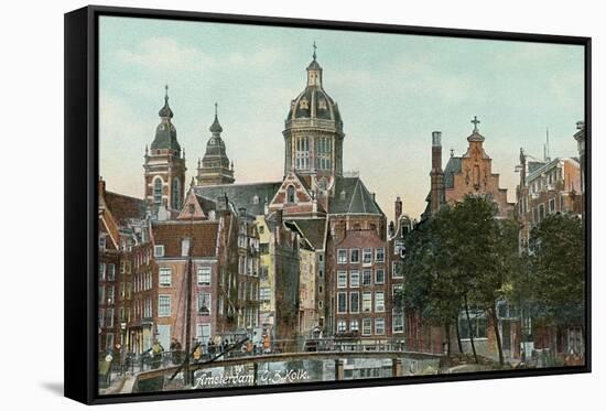 Old Amsterdam, Holland-null-Framed Stretched Canvas