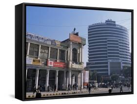 Old and New Architecture, Connaught Place, New Delhi, Delhi, India-John Henry Claude Wilson-Framed Stretched Canvas