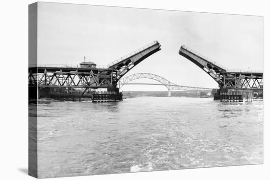 Old and New Cape Cod Canal Bridges-null-Stretched Canvas