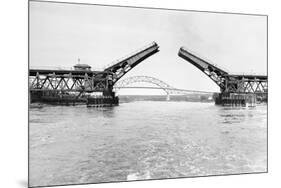 Old and New Cape Cod Canal Bridges-null-Mounted Premium Photographic Print