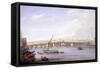 Old and New London Bridges, London, 1831-George Scharf-Framed Stretched Canvas