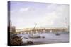 Old and New London Bridges, London, 1831-George Scharf-Stretched Canvas