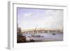 Old and New London Bridges, London, 1831-George Scharf-Framed Giclee Print