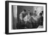 Old and Young Farmers Having a Full Dinner During Wheat Harvest Time, Central Ohio. August 1938-null-Framed Photo