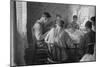 Old and Young Farmers Having a Full Dinner During Wheat Harvest Time, Central Ohio. August 1938-null-Mounted Photo