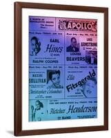 Old Apollo Theater Performance Calendar in Cool Colors-null-Framed Art Print