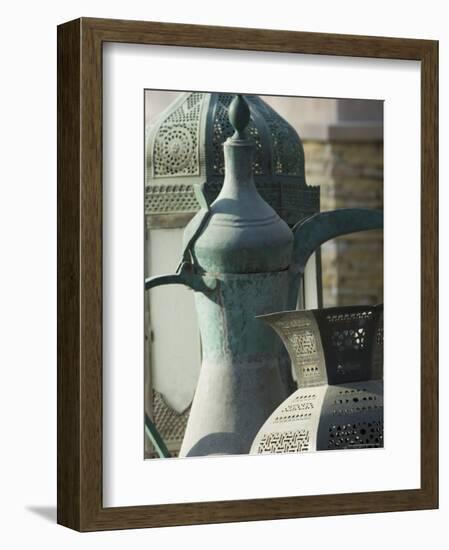 Old Arabian Coffee Pot and Jars, Dubai, United Arab Emirates, Middle East-Amanda Hall-Framed Photographic Print