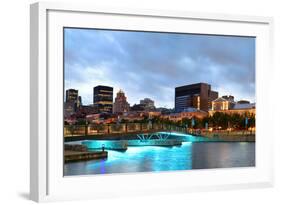 Old Architecture at Dusk on Street in Old Montreal in Canada Panorama-Songquan Deng-Framed Photographic Print