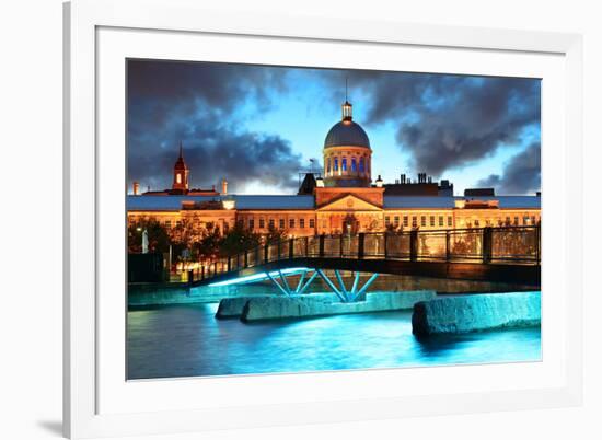 Old Architecture at Dusk on Street in Old Montreal in Canada-Songquan Deng-Framed Photographic Print
