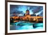 Old Architecture at Dusk on Street in Old Montreal in Canada-Songquan Deng-Framed Photographic Print