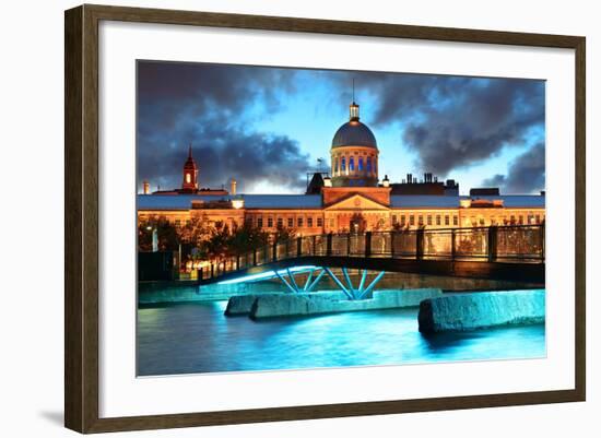 Old Architecture at Dusk on Street in Old Montreal in Canada-Songquan Deng-Framed Photographic Print