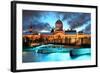 Old Architecture at Dusk on Street in Old Montreal in Canada-Songquan Deng-Framed Photographic Print