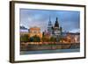 Old Architecture at Dusk on Street in Old Montreal in Canada-Songquan Deng-Framed Photographic Print