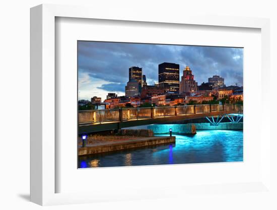 Old Architecture at Dusk on Street in Old Montreal in Canada-Songquan Deng-Framed Photographic Print