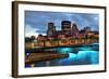 Old Architecture at Dusk on Street in Old Montreal in Canada-Songquan Deng-Framed Photographic Print