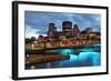 Old Architecture at Dusk on Street in Old Montreal in Canada-Songquan Deng-Framed Photographic Print