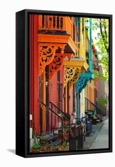 Old Architecture in Montreal-Brian Burton Arsenault-Framed Stretched Canvas