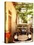 Old Automobile Sedan, Kardamyli, Messina, Peloponnese, Greece-Walter Bibikow-Stretched Canvas