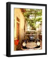 Old Automobile Sedan, Kardamyli, Messina, Peloponnese, Greece-Walter Bibikow-Framed Photographic Print