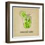 Old Background with Cocktail-natbasil-Framed Art Print