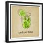 Old Background with Cocktail-natbasil-Framed Premium Giclee Print