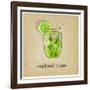 Old Background with Cocktail-natbasil-Framed Art Print