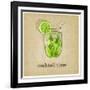 Old Background with Cocktail-natbasil-Framed Art Print