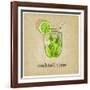 Old Background with Cocktail-natbasil-Framed Art Print