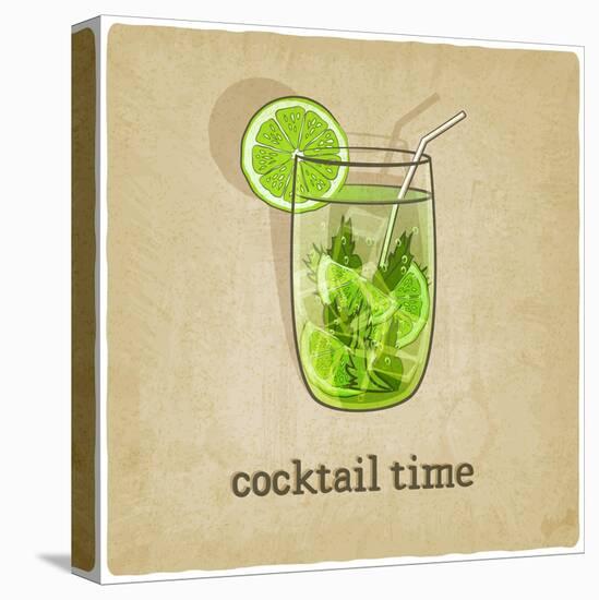 Old Background with Cocktail-natbasil-Stretched Canvas