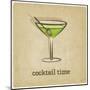 Old Background with Cocktail-natbasil-Mounted Art Print