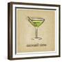 Old Background with Cocktail-natbasil-Framed Art Print