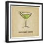 Old Background with Cocktail-natbasil-Framed Art Print