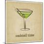 Old Background with Cocktail-natbasil-Mounted Art Print