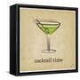 Old Background with Cocktail-natbasil-Framed Stretched Canvas