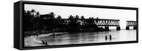 Old Bahia Honda Bridge Florida Keys - Bridges Roads-Philippe Hugonnard-Framed Stretched Canvas