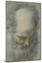 Old Bald Head and Bearded, Nearly Face, Looking Down-Federico Barocci-Mounted Giclee Print